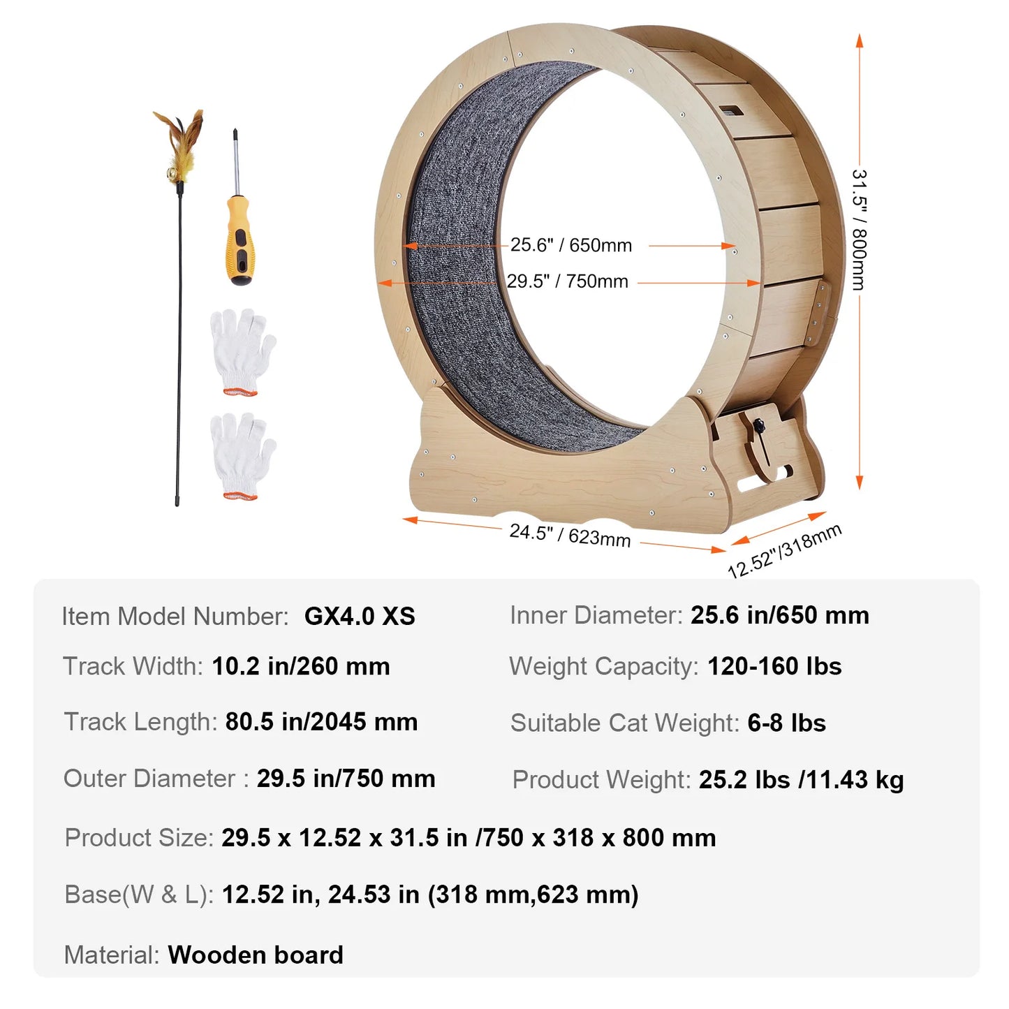 Spin ’n’ Zoom Wooden Cat Wheel | Indoor Kitty Treadmill Fun!