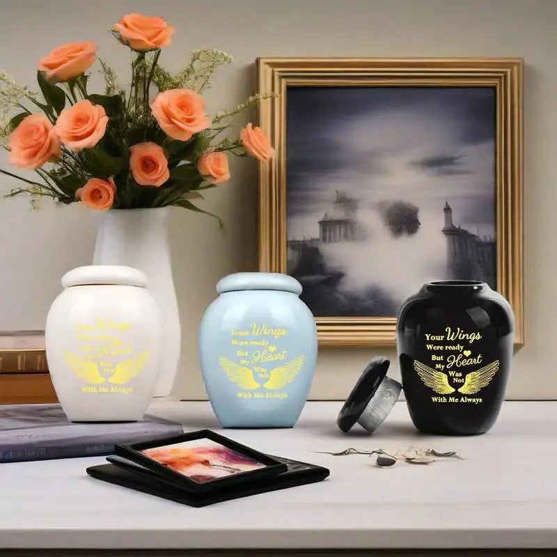 Set of 4 Mini Ashes Urns – A Tender Tribute for Loved Ones, Human or Pet