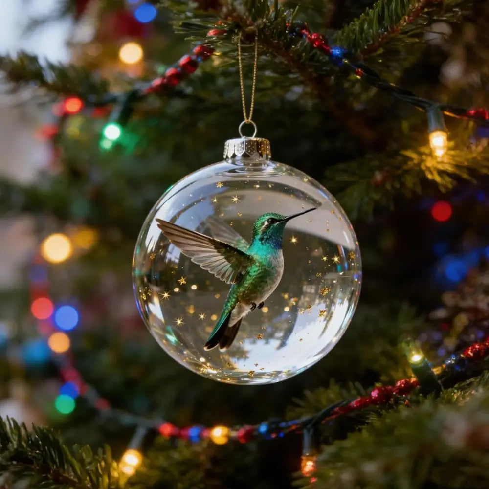 2026 3D Hummingbird Glass Ornament