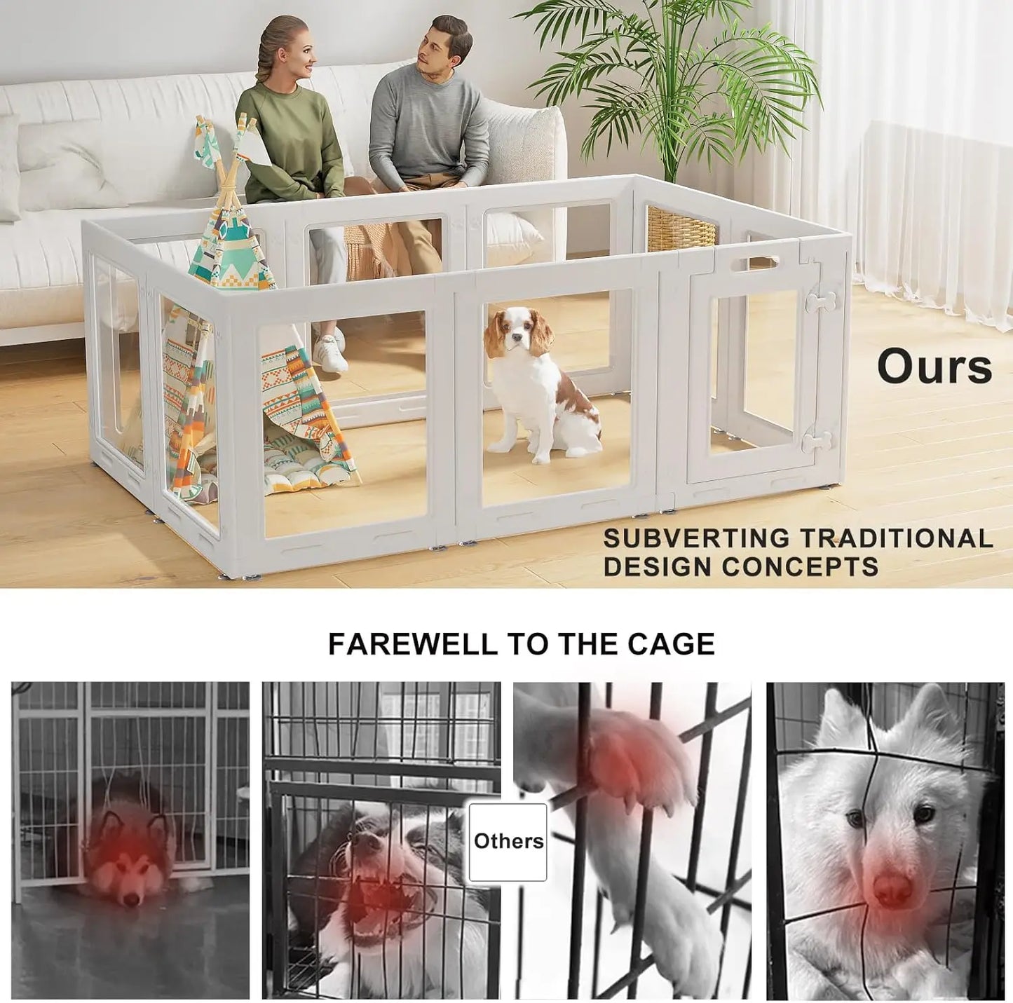Pet Playpen with Door, Easy Assembly.