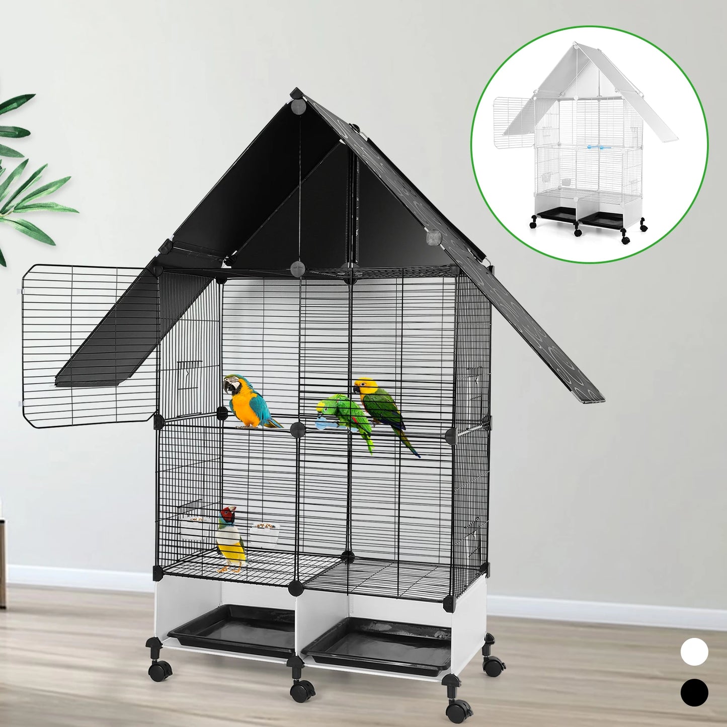 Spacious Bird Villa for Finch Budgie Lovebird Rust-Resistant Pet Cage