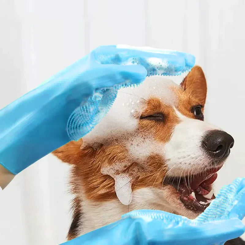 Pet Bathing Glove - Massage & Deshedding, Waterproof, Bite-Resistant
