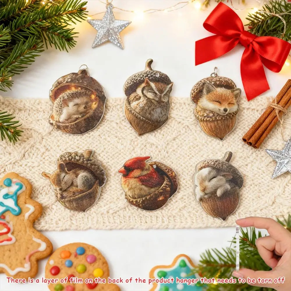 Forest Animal Christmas Decorations for Home Décor 8 Pcs