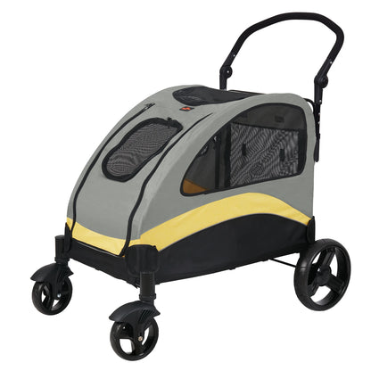 Large 4‑Wheel Dog Stroller for 2 Pets (121 lbs.)