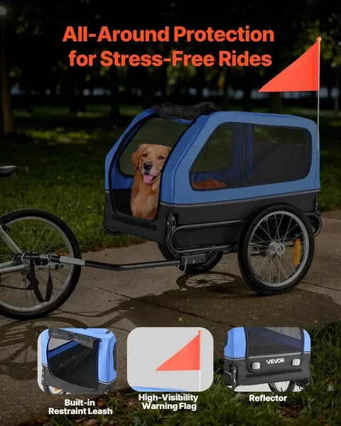 Pet Bike Trailer for Small & Large Dogs