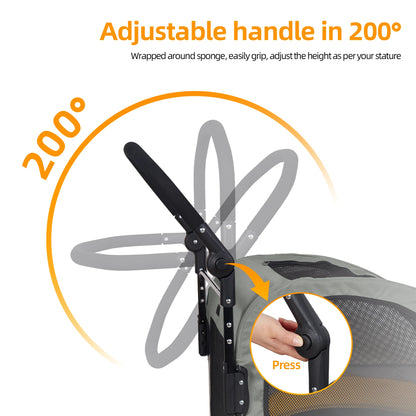 Large 4‑Wheel Dog Stroller for 2 Pets (121 lbs.)