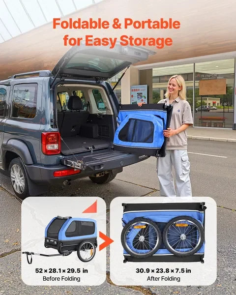 Pet Bike Trailer for Small & Large Dogs