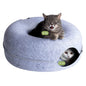 Indoor Cat Donut Cave – Bed, Tunnel & Scratcher Combo