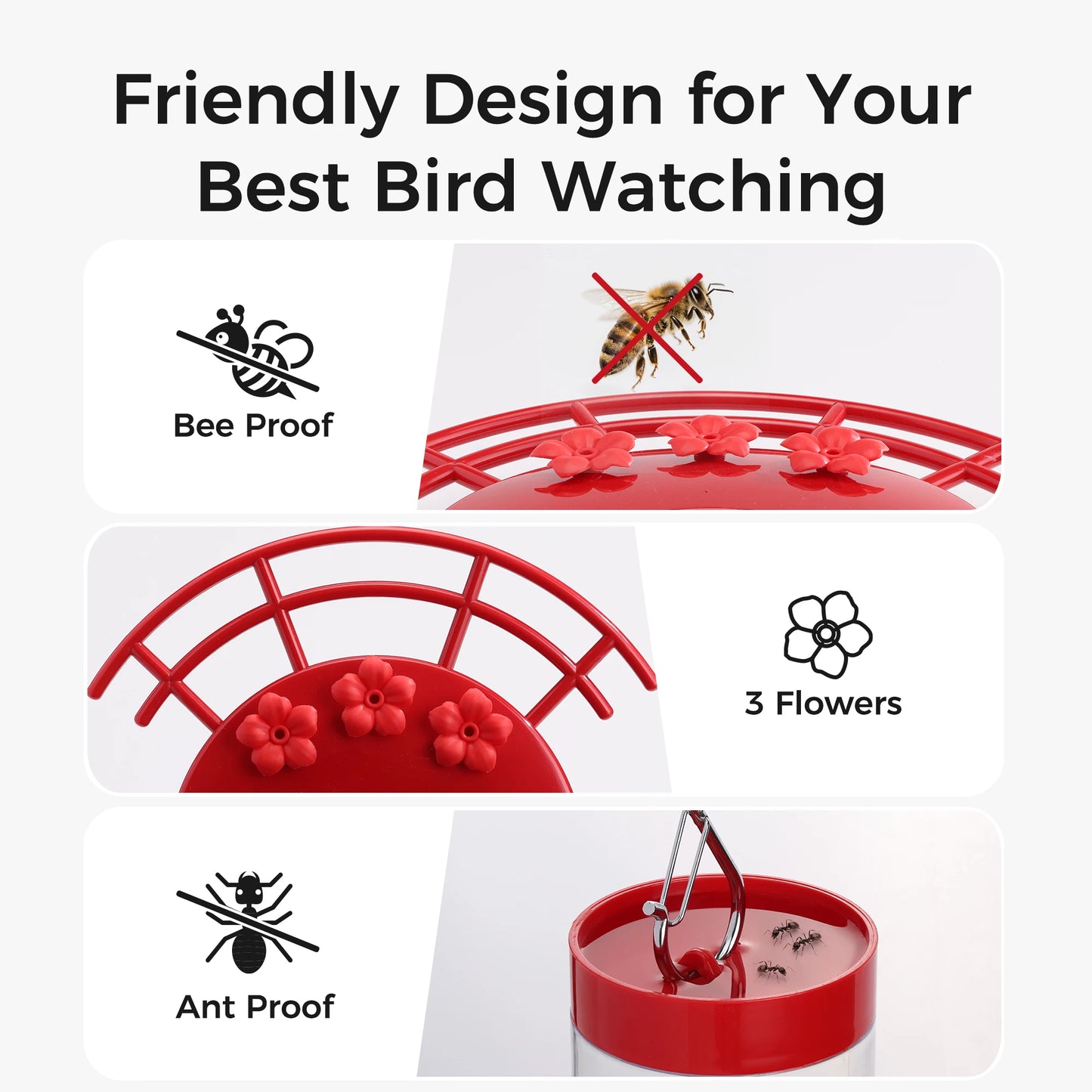 Outdoor Hummingbird Feeder with Solar Powered Camera