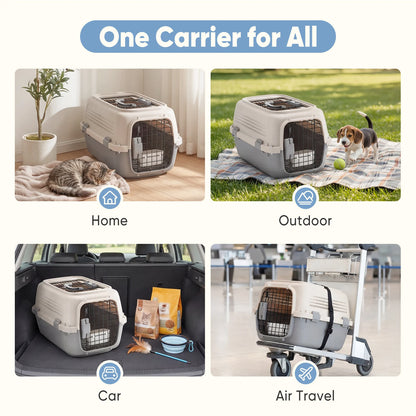 Travel Carrier with Food Bowl & Wire Door