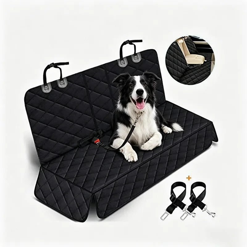 Waterproof Anti‑Scratch Dog Seat Cover with Belts
