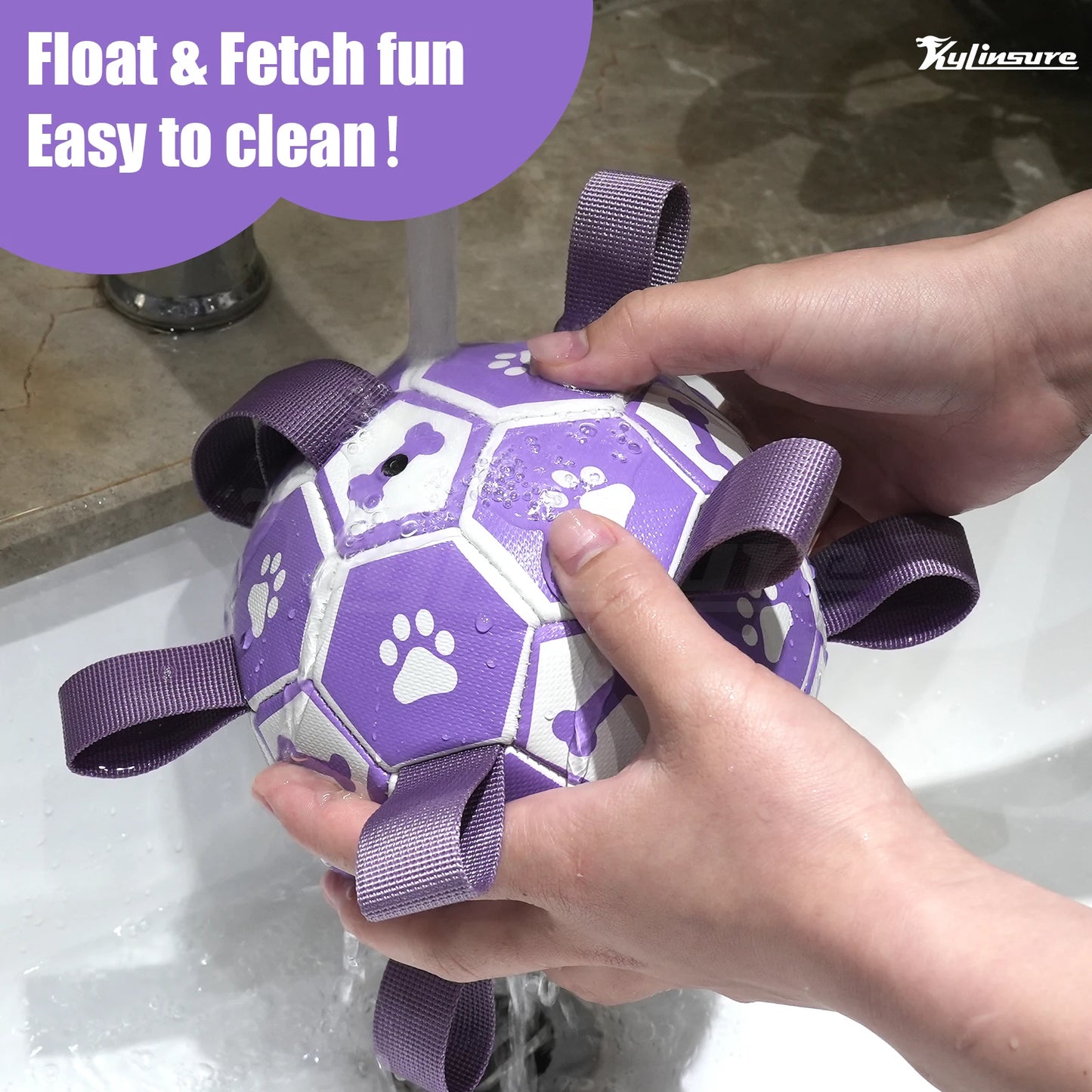 Soccer Ball with Straps, Interactive Dog Toy for Tug of War.