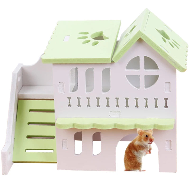 2 Story Hamster House With Ladder Design