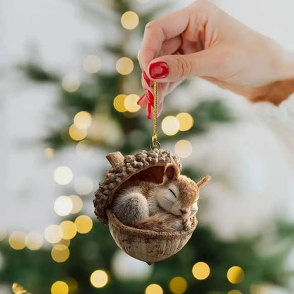 Forest Christmas Ornaments New Pine Cone Animal Decoration