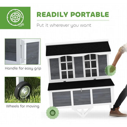 Mobile Chicken Coop with Tray & Perches