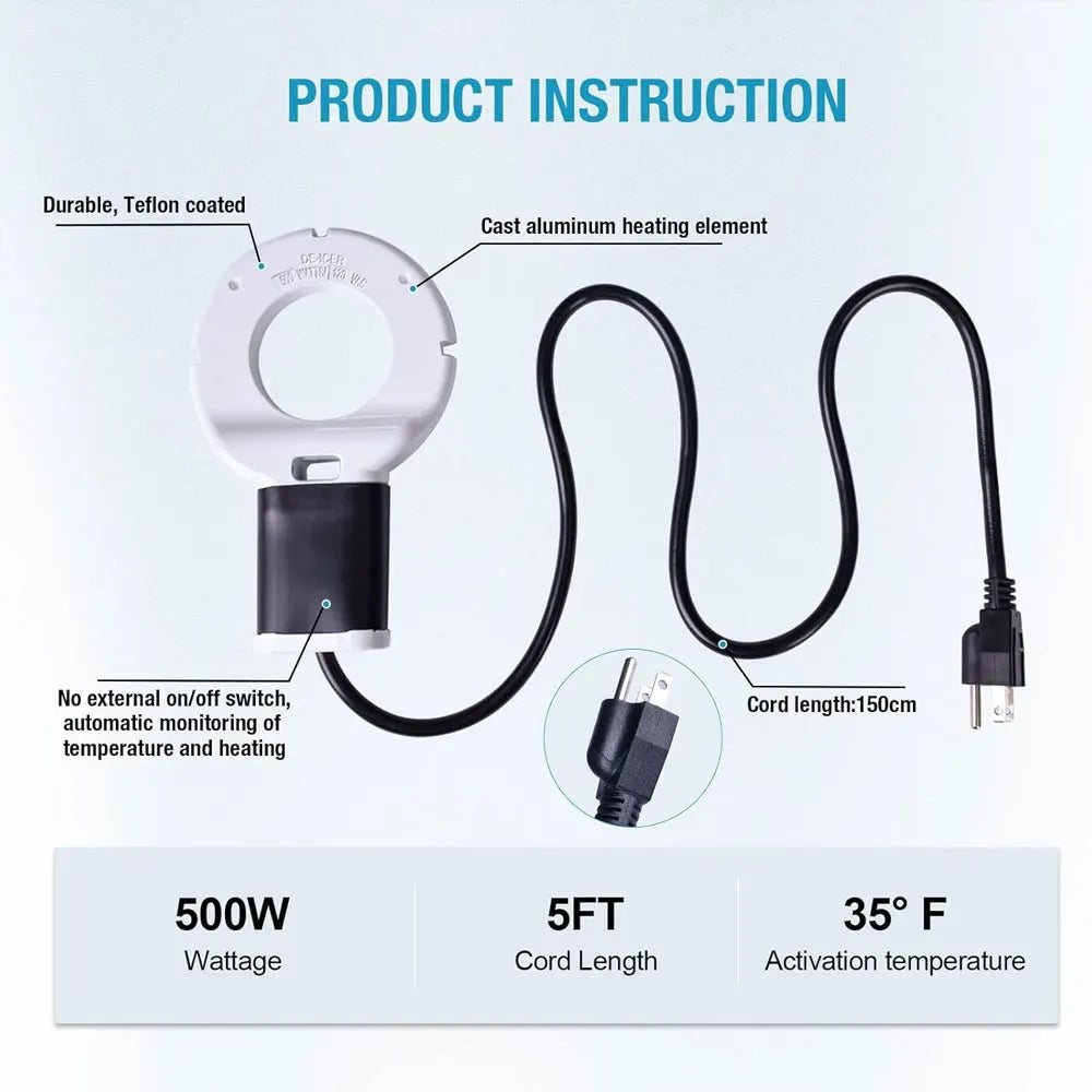 Chicken Waterer Heater – Aluminum De‑Icer (Anti‑Rust & Safe)