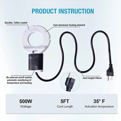 Chicken Waterer Heater – Aluminum De‑Icer (Anti‑Rust & Safe)