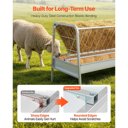 Heavy‑Duty 2‑in‑1 Hay Feeder