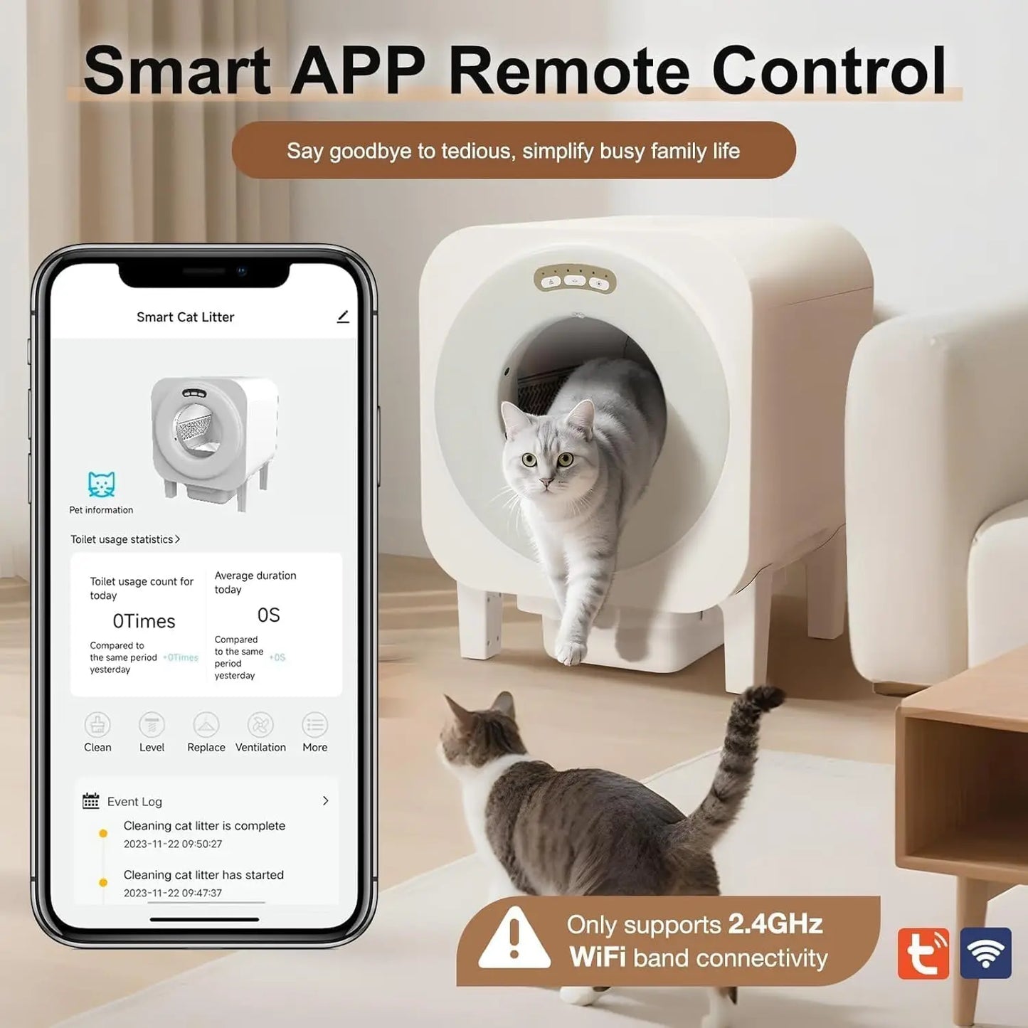 Automatic Cat Litter Box Self Cleaning for Multiple Cats