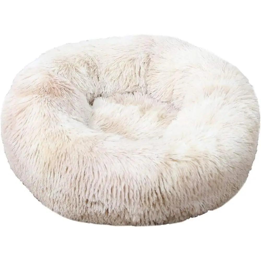 Round Donut Cuddler Dog Bed with Anti-Slip Bottom