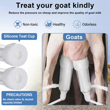 Electric Pulsation Milker for Goats/Sheep – 3L Bucket Set