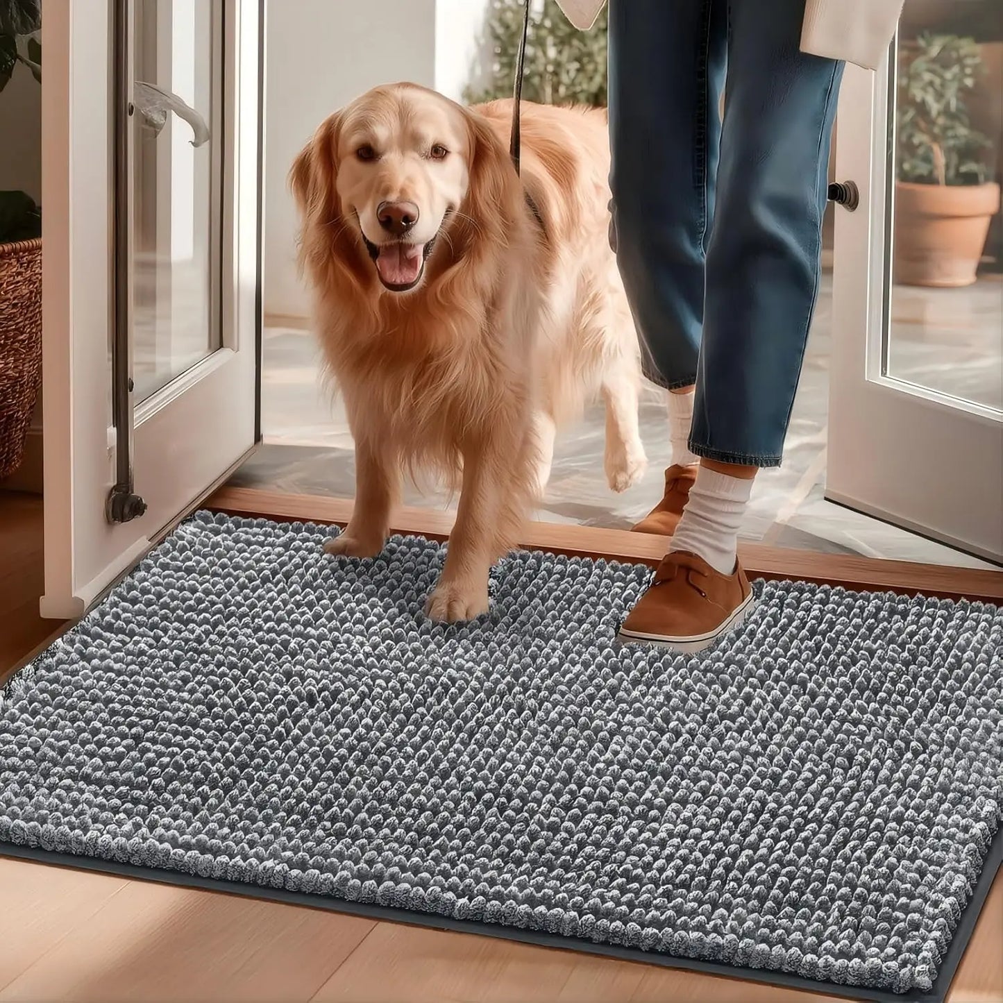 Absorbent Door Mat, Quick Dry Washable, Non-Slip.