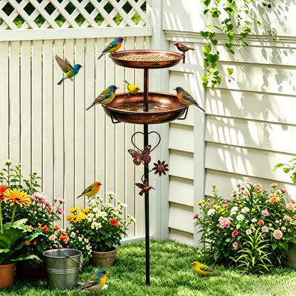 Double‑Layer Bird Bath & Feeder