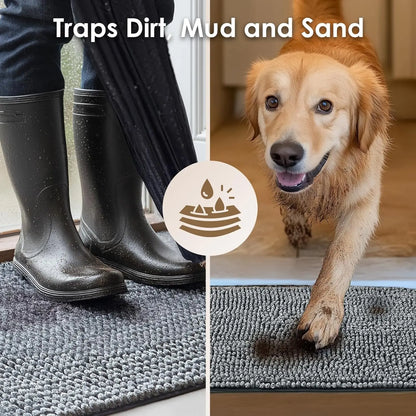Absorbent Door Mat, Quick Dry Washable, Non-Slip.