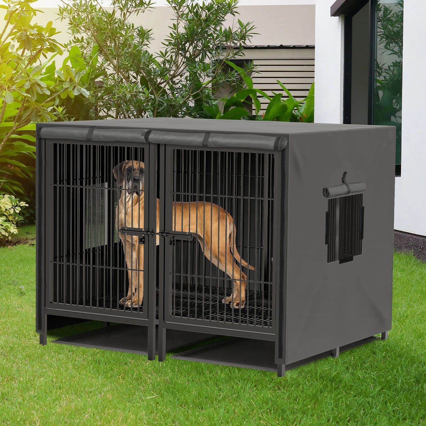 Extra Large Pet Raised Metal Cage with Removable Divider
