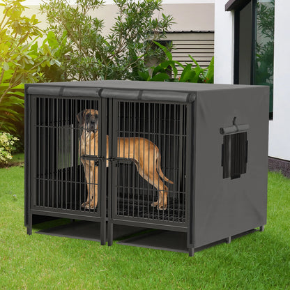 Extra Large Pet Raised Metal Cage with Removable Divider