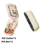 Portable Pill Cutter Storage Container, Drug Tablet Medicine Organizer