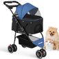 Pet Stroller with Canopy & Storage