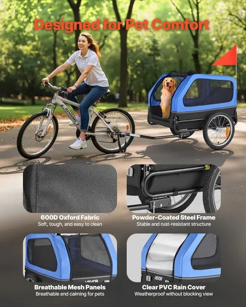 Pet Bike Trailer for Small & Large Dogs