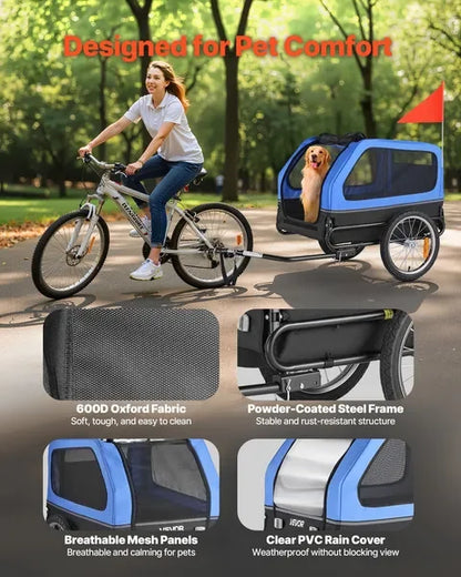 Pet Bike Trailer for Small & Large Dogs