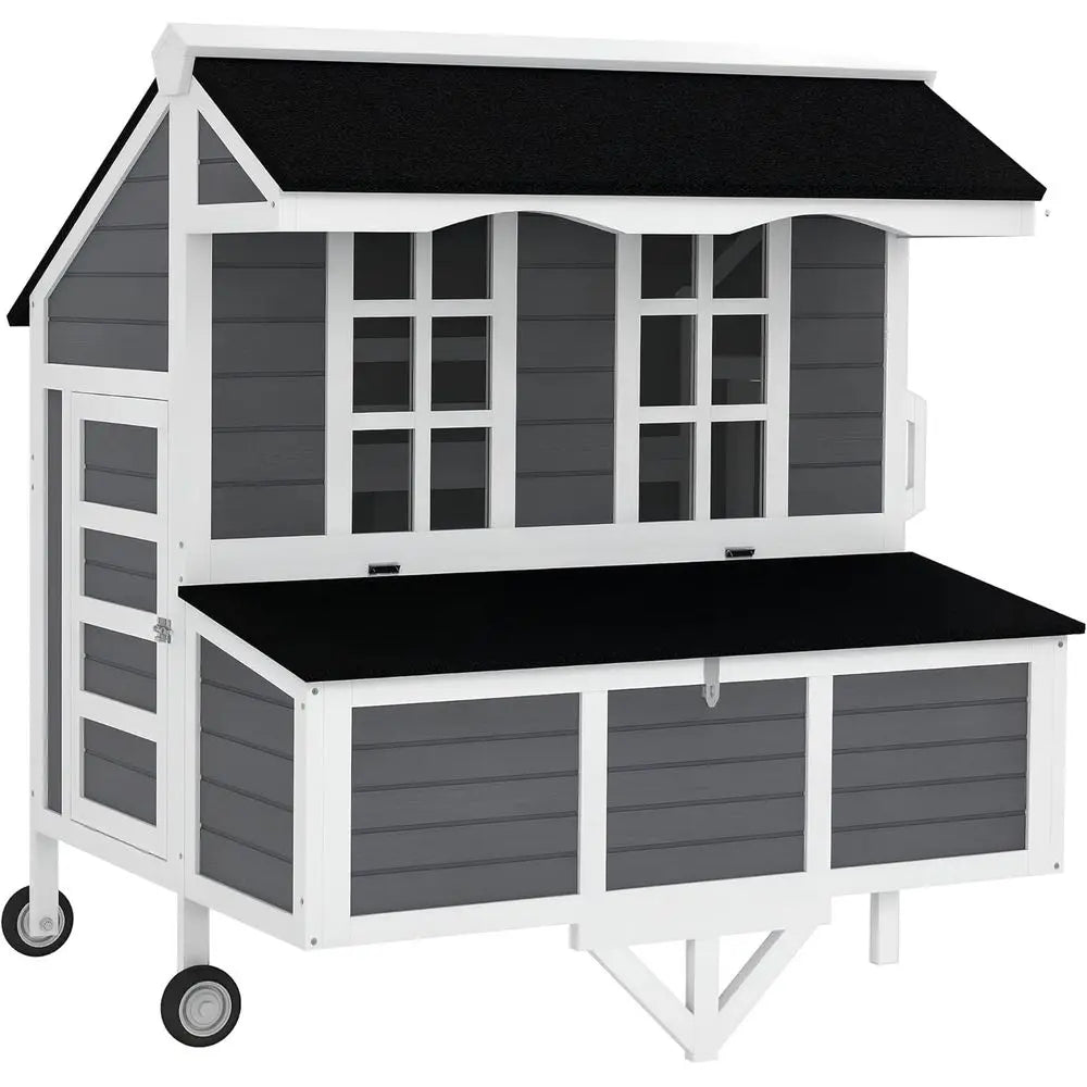 Mobile Chicken Coop with Tray & Perches