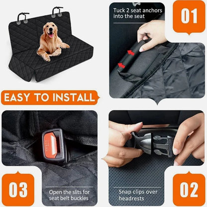 Waterproof Anti‑Scratch Dog Seat Cover with Belts