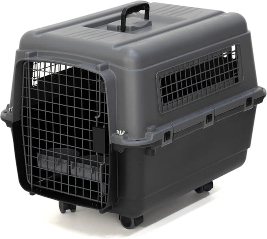 Airline-Approved Travel Dog Crate with Wheels