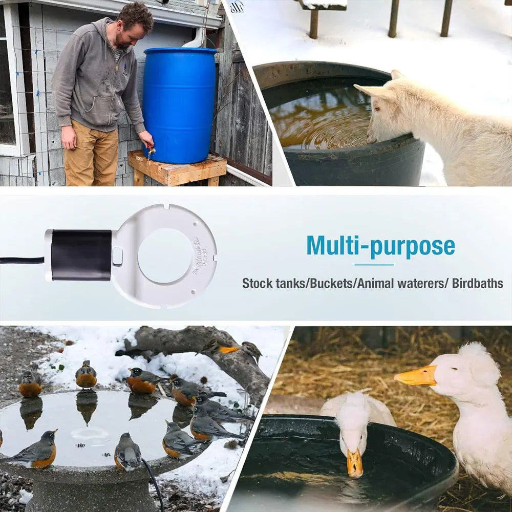 Chicken Waterer Heater – Aluminum De‑Icer (Anti‑Rust & Safe)