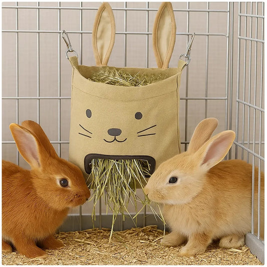 Rabbit Hanging Hay Bag Feeder – Multiple Colors
