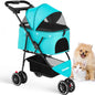 Pet Stroller with Canopy & Storage