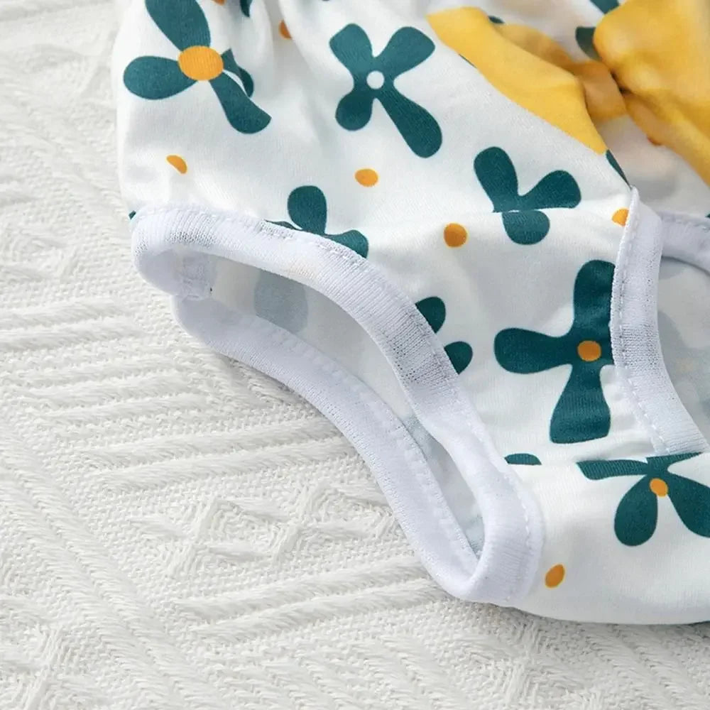 Washable Cartoon Print Leakproof Dog Menstrual Diaper.