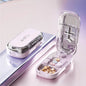 Portable Pill Cutter Storage Container, Drug Tablet Medicine Organizer