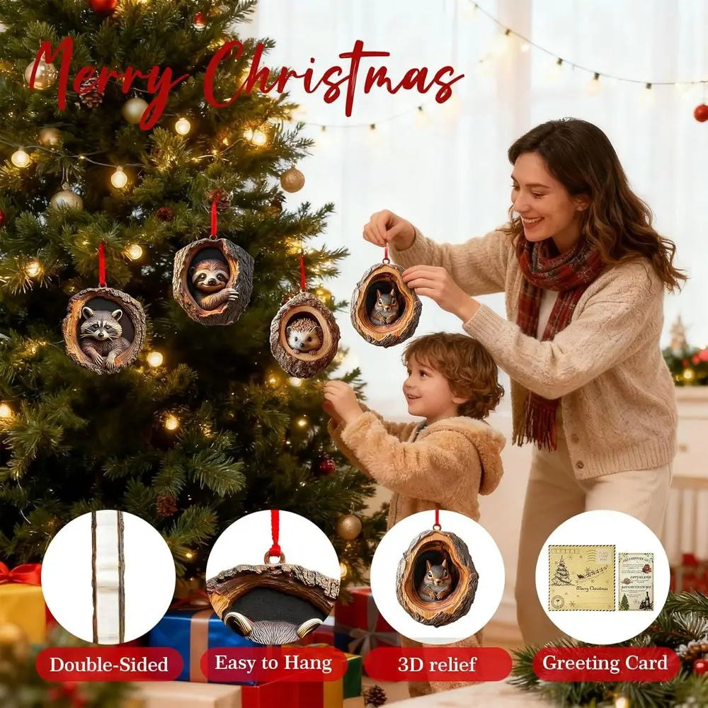 Funny Forest Animal Ornaments for Christmas Tree