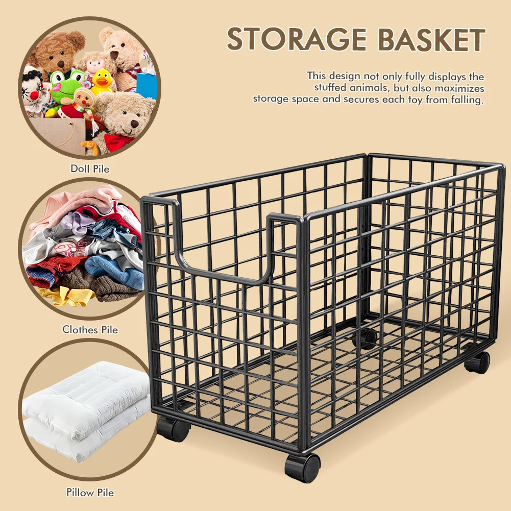 Toy Storage Bin with Wheels for Pet Toys or Kids Room