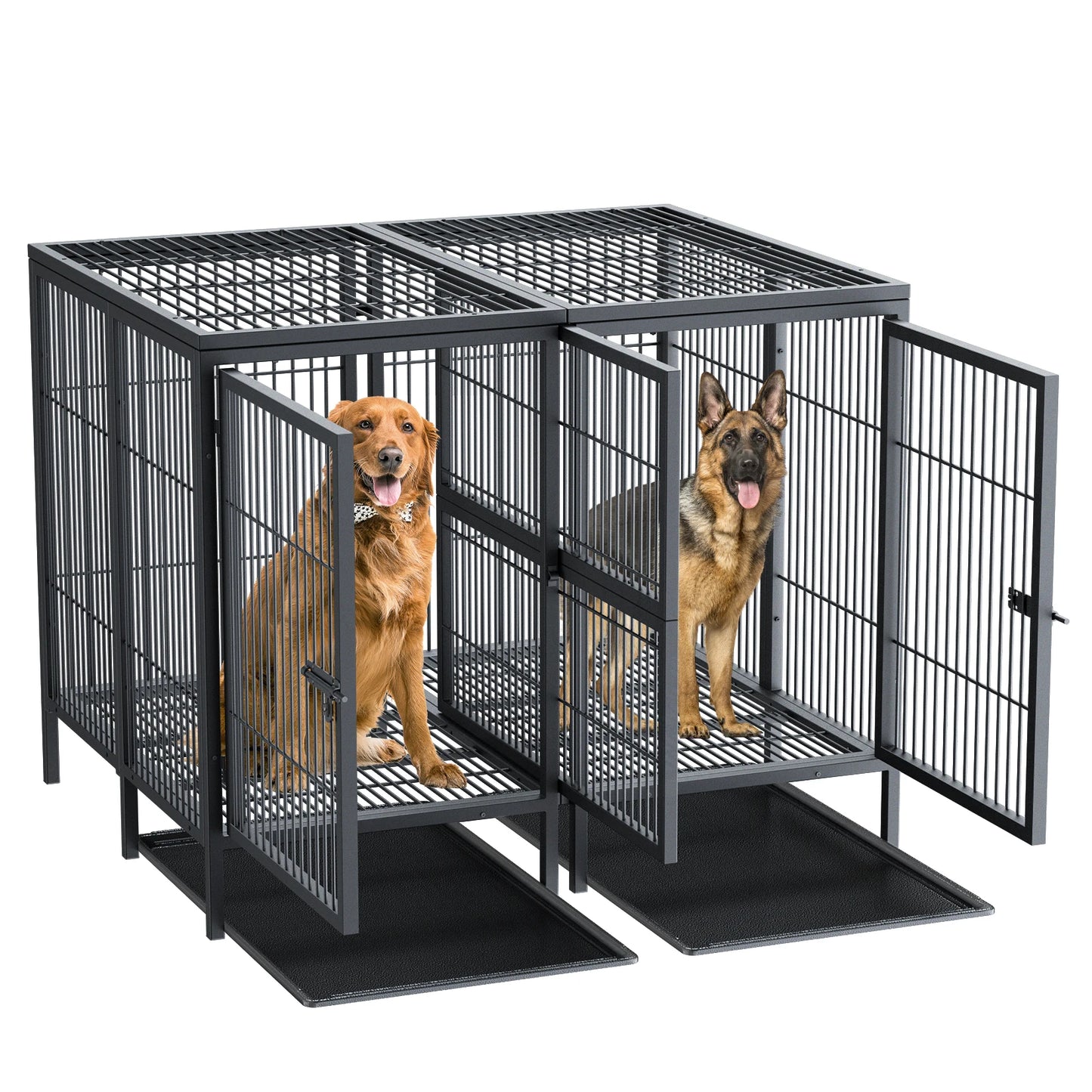 Extra Large Pet Raised Metal Cage with Removable Divider