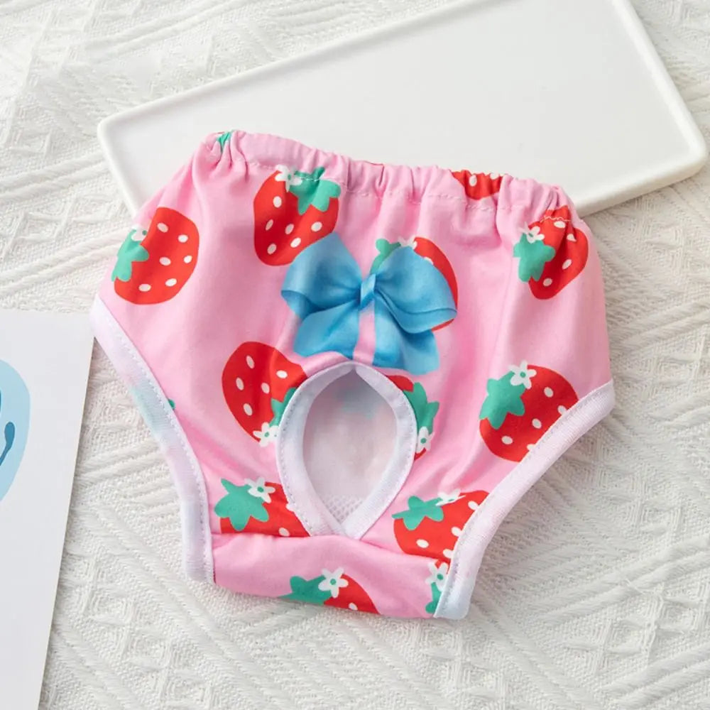 Washable Cartoon Print Leakproof Dog Menstrual Diaper.
