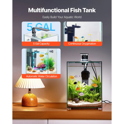 Ultra‑Clear Square Fish Tank – Self‑Cleaning Starter Kit
