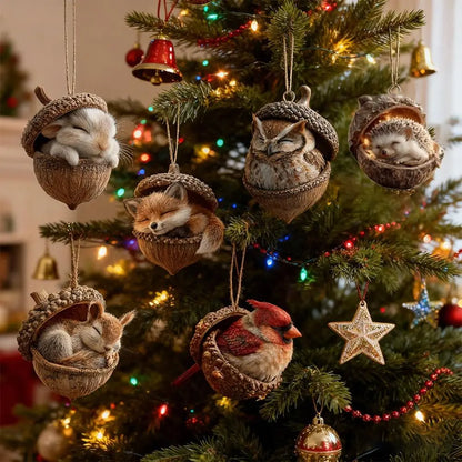 Forest Animal Christmas Decorations for Home Décor 8 Pcs
