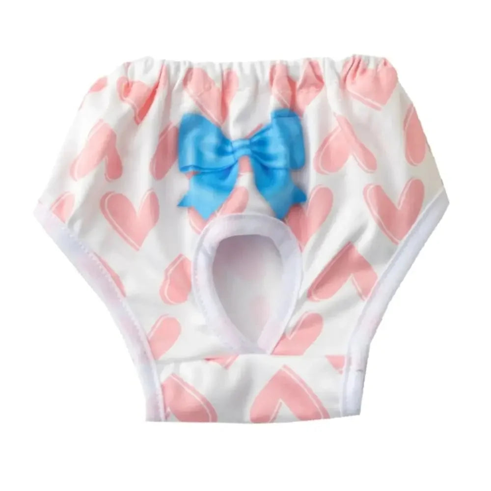 Washable Cartoon Print Leakproof Dog Menstrual Diaper.