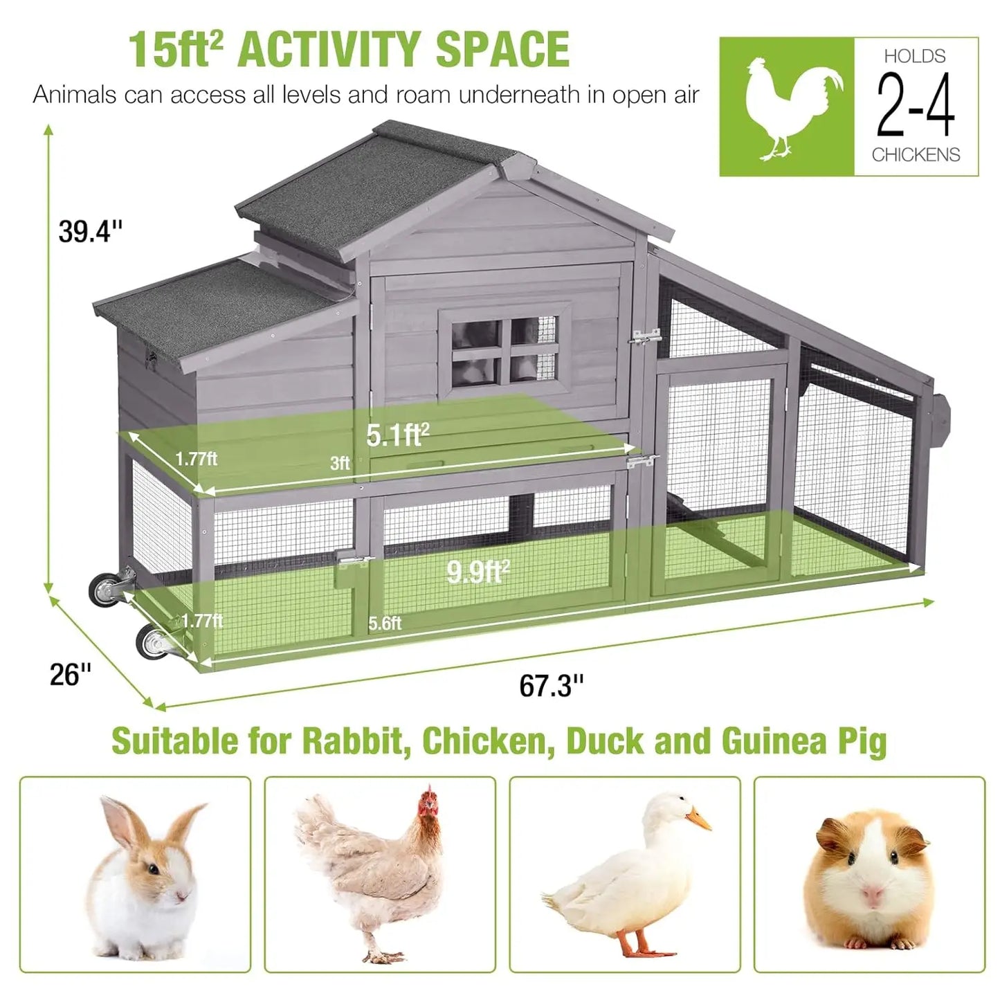 Mobile Chicken Coop & Rabbit Hutch